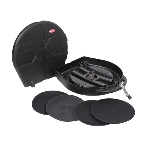 SKB ATA 24 Inch Cymbal Vault, Durable Roto-Molded Polyethylene Rolling Case with Handle, Wheels and Padded Dividers, Holds Up to 8 Cymbals, Black