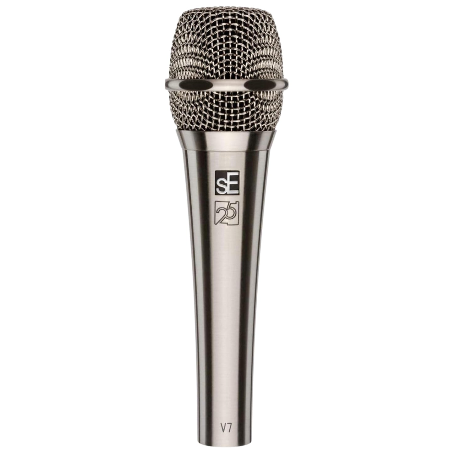sE Electronics V7 Dynamic Microphone for Singing, Speech & Studio Recording - XLR Handheld Professional Microphone with Supercardioid Aluminum Voice Coil for Huge Gain Before Feedback - Brushed Nickel