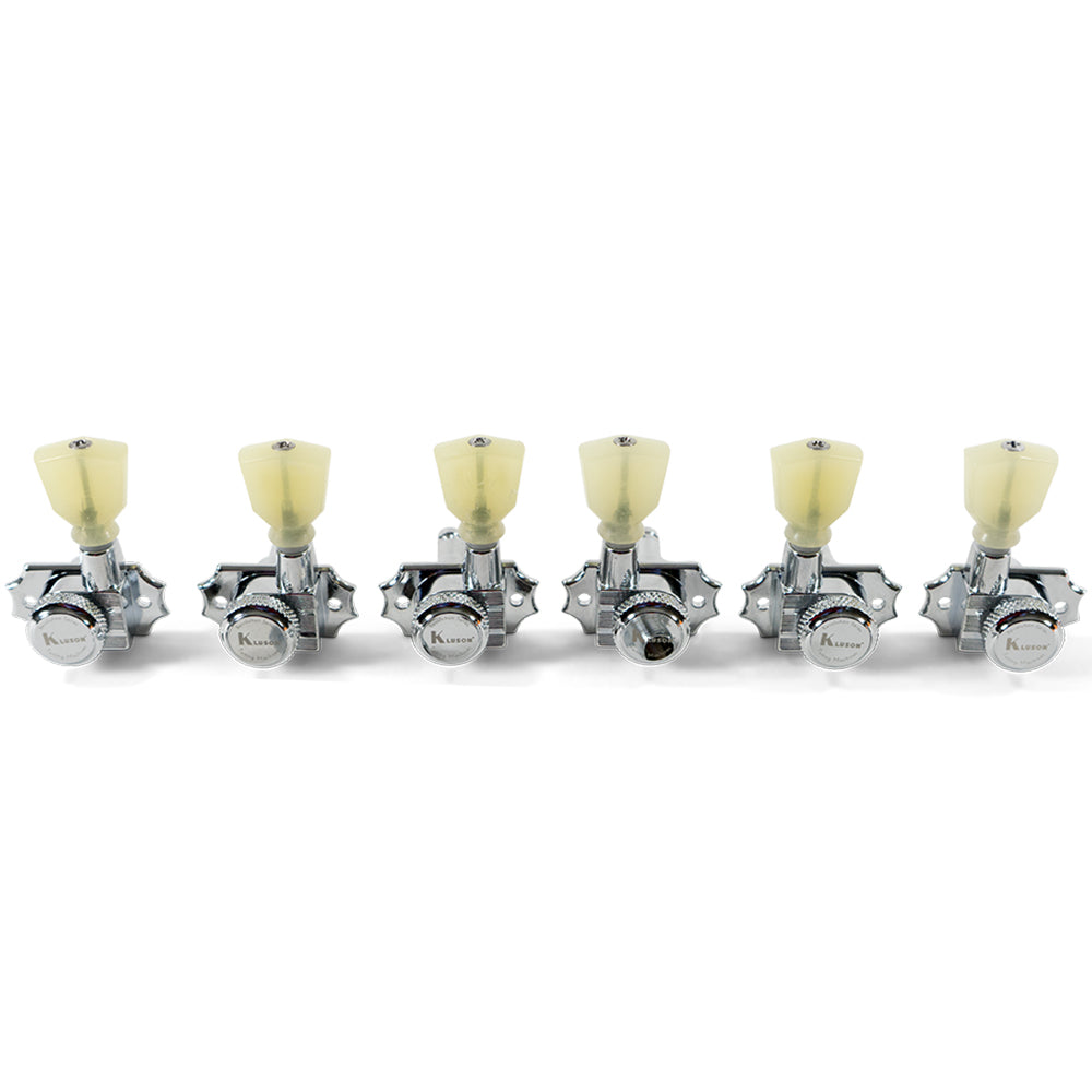 Kluson 3+3 Locking Revolution Series G-Mount Tuners, Chrome (KRGL-3-CP)