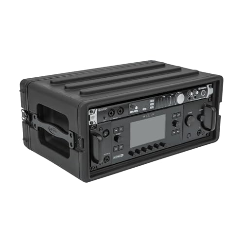 SKB 4U Shallow Roto Rack Case - Durable Polyethylene Gear Protector, Stackable, Waterproof with Twist Latches & Rubber Feet for Musicians, DJs, and A/V Equipment - Secure Transport & Storage Solution