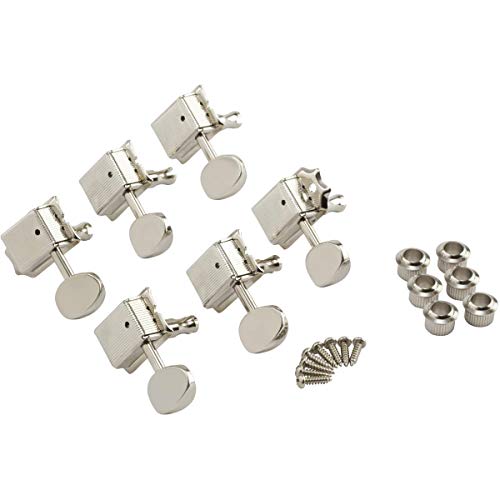 Fender Tuning Machine for Vintage-Style Stratocaster and Telecaster Guitars, 6 Pack, Chrome