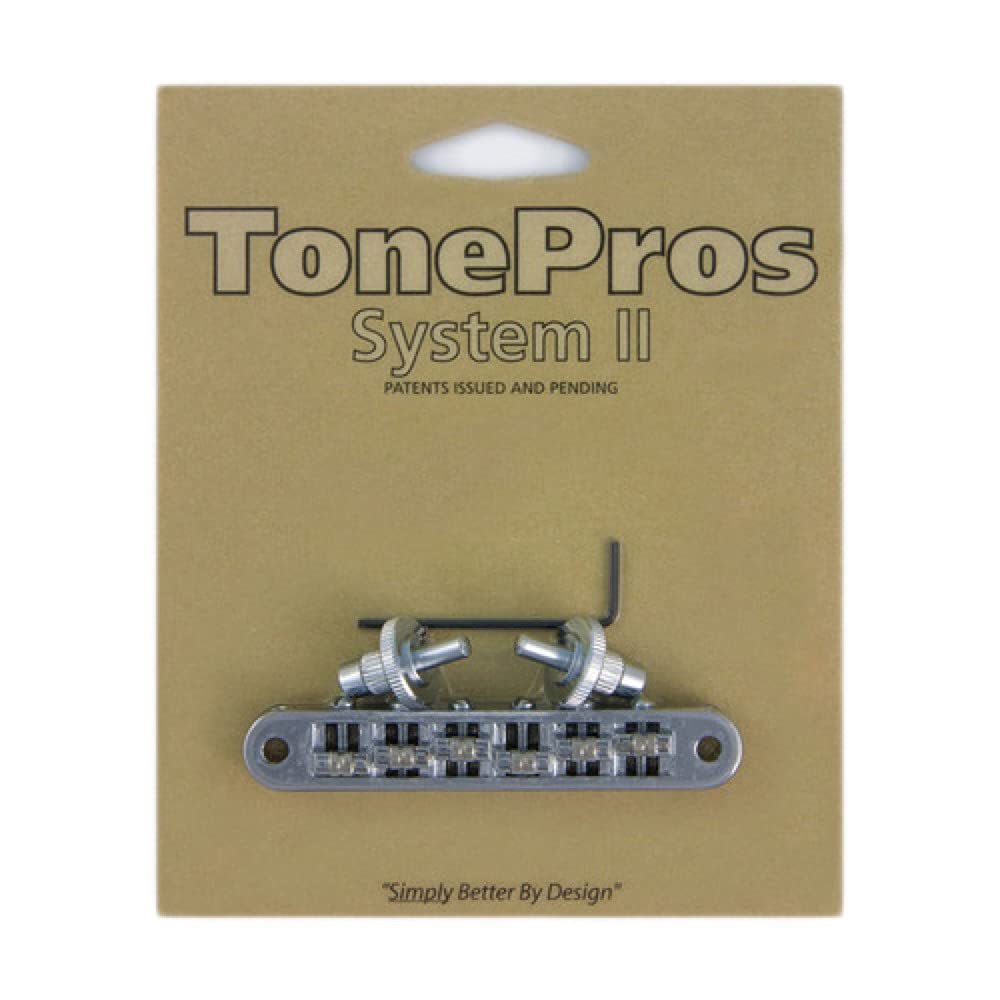 TonePros Standard Tune-O-Matic Bridge With Small Posts And Roller Saddles Chrome