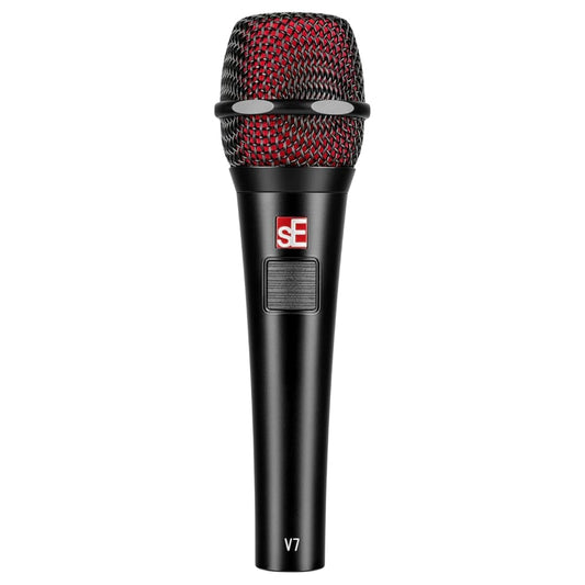 SE ELECTRONICS V7 Push-to-Talk Dynamic Microphone for Singing, Speech & Studio Recording - XLR Handheld Professional Microphone with Supercardioid Aluminum Voice Coil for Huge Gain Before Feedback