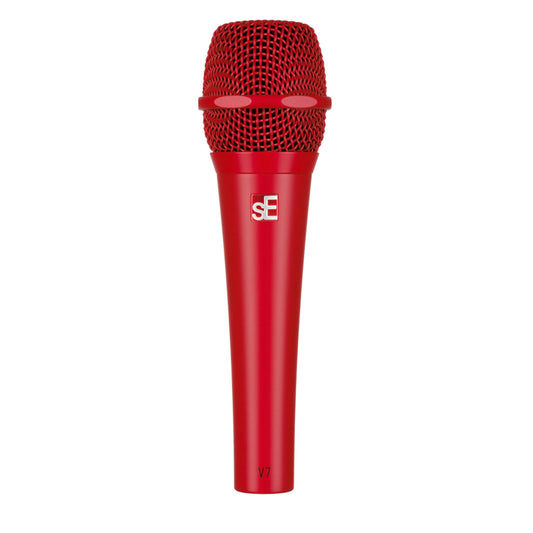 SE ELECTRONICS V7 Dynamic Microphone for Singing, Speech & Studio Recording - XLR Handheld Professional Microphone with Supercardioid Aluminum Voice Coil for Huge Gain Before Feedback - Red