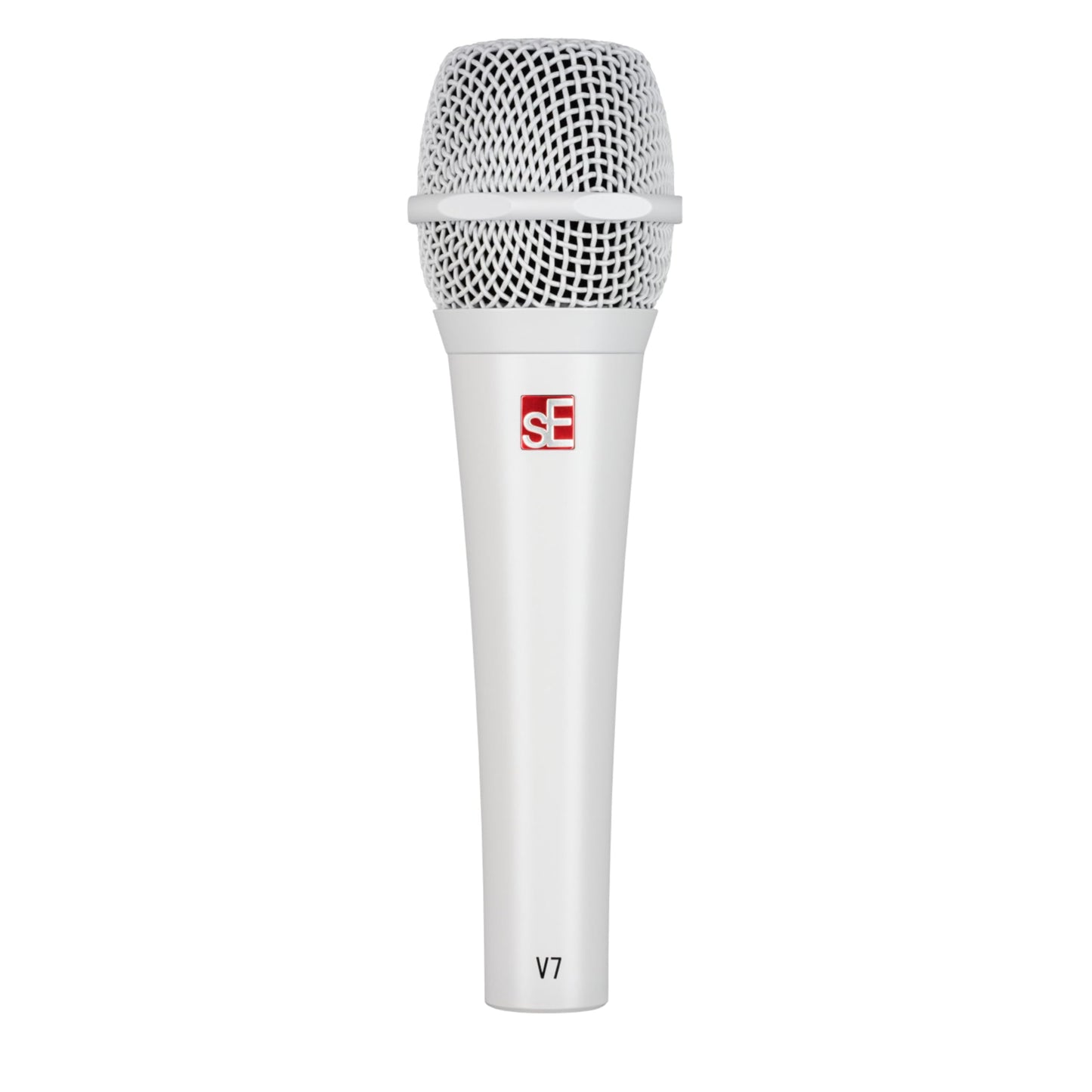 SE ELECTRONICS V7 Dynamic Microphone for Singing, Speech & Studio Recording - XLR Handheld Professional Microphone with Supercardioid Aluminum Voice Coil for Huge Gain Before Feedback - White