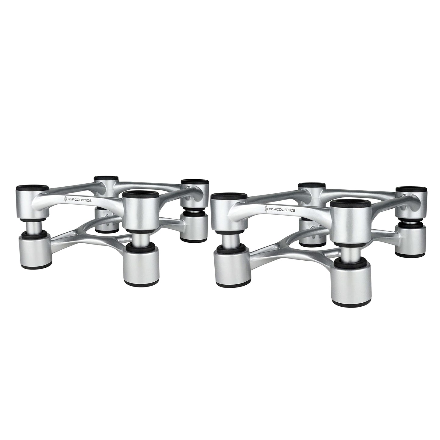 IsoAcoustics Aperta Series Isolation Speaker Stands with Tilt Adjustment: Aperta (6.1" x 7.5") Silver Pair