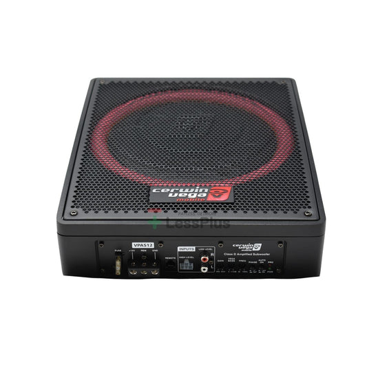 CERWIN-VEGA! VPAS12 12-Inch 600W Compact Powered Subwoofer ÿ Slim Design with Passive Radiator, Bass Boost & Remote Control ÿ Perfect for Cars, Trucks & SUVs