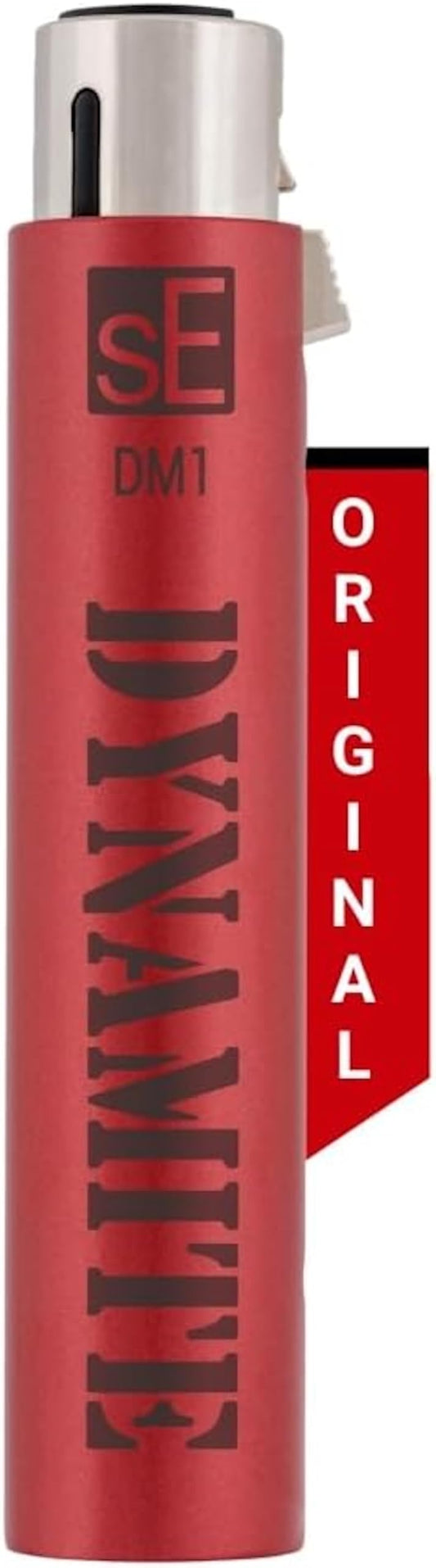 sE Electronics DM1 Dynamite Ultra-Slim Inline Microphone Preamp for Ribbon & Dynamic Microphones - Mic Preamp with +28dB Gain for Clean, Natural Sound - Ideal for Podcasting & Live Sound (Red)