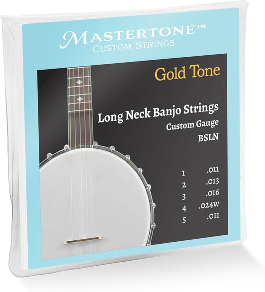 Gold Tone Mastertone™ Long Neck Banjo Strings (.011,.013, .016, .024w, .011)
