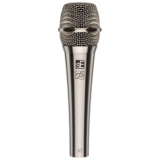 sE Electronics V7 Dynamic Microphone for Singing, Speech & Studio Recording - XLR Handheld Professional Microphone with Supercardioid Aluminum Voice Coil for Huge Gain Before Feedback - Brushed Nickel