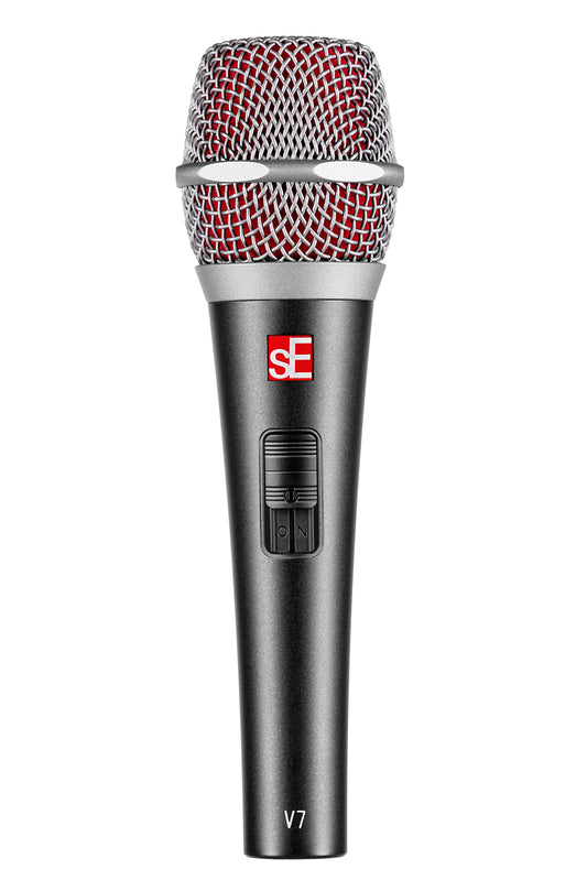 SE ELECTRONICS V7 Switch Dynamic Microphone for Singing, Speech & Studio Recording - XLR Handheld Professional Microphone with Supercardioid Aluminum Voice Coil for Huge Gain Before Feedback