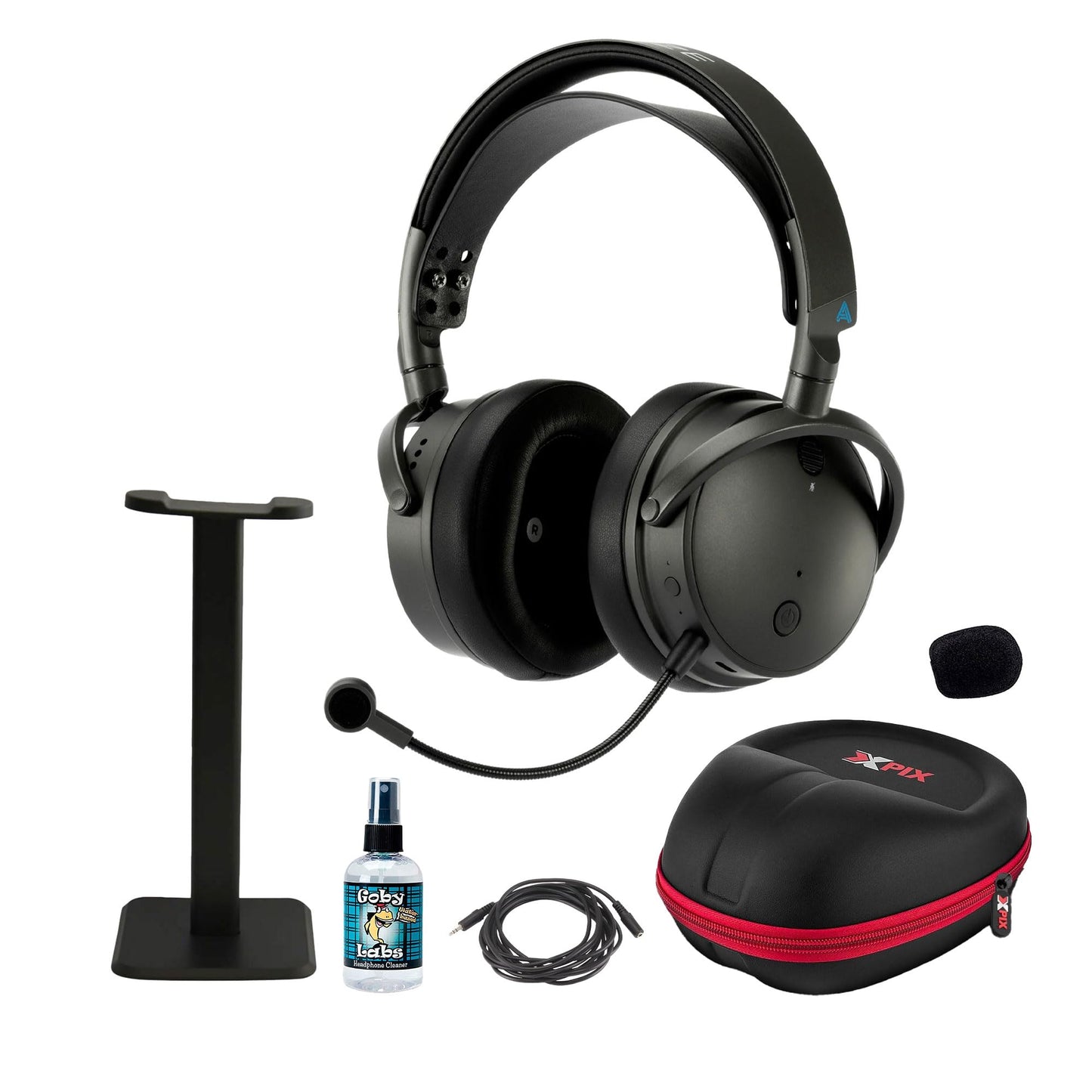 Audeze Maxwell Wireless Gaming Headset for PlayStation 5 Bundle with Headstand, Headphone Cleaner, Stereo Plug/Jack, Headphone Case