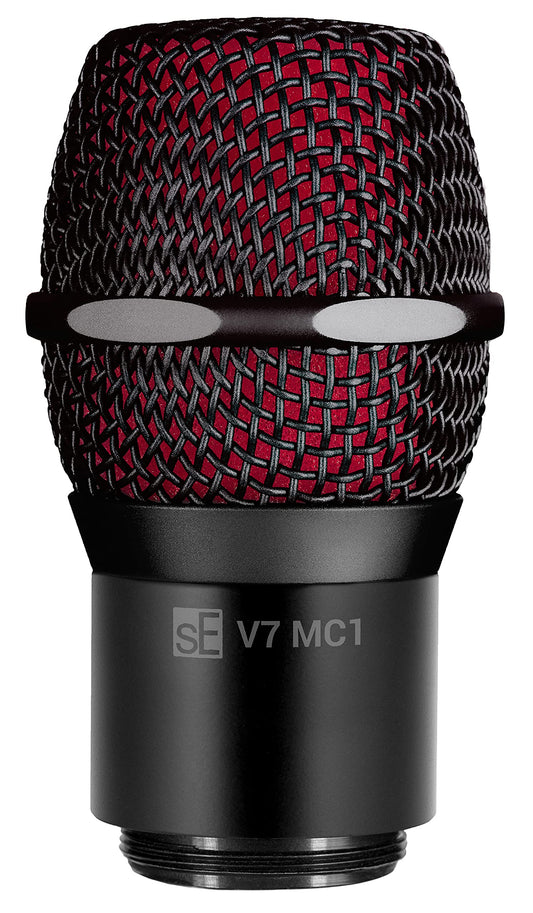 SE ELECTRONICS V7 MC1 Wireless Microphone Capsule - Compatible with Shure Wireless Transmitters - Professional Dynamic Microphone for Singing, Speech & Music Studio Recording (Black)