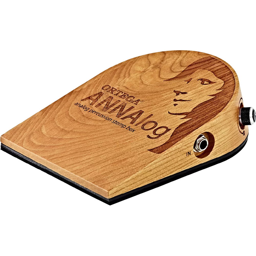 Ortega Guitars Analog Singer-Songwriter Stomp Box with Built-in Passive Piezo for Kick Sound, Natural (ANNALOG)