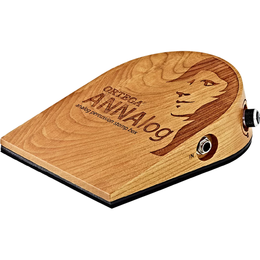 Ortega Guitars Analog Singer-Songwriter Stomp Box with Built-in Passive Piezo for Kick Sound, Natural (ANNALOG)