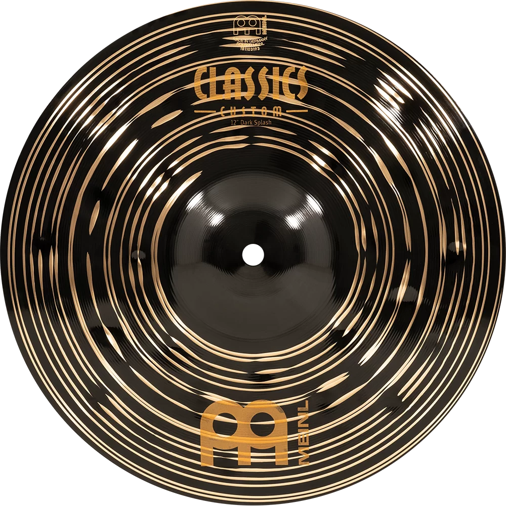 Meinl Cymbals Classics Custom Dark 12" Splash Cymbal — Made in Germany — for Rock, Metal and Fusion, 2-Year Warranty (CC12DAS)