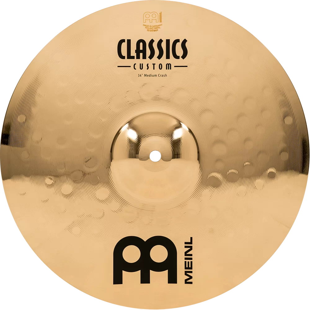 Meinl 14" Medium Crash Cymbal - Classics Custom Brilliant - Made in Germany, 2-YEAR WARRANTY (CC14MC-B)