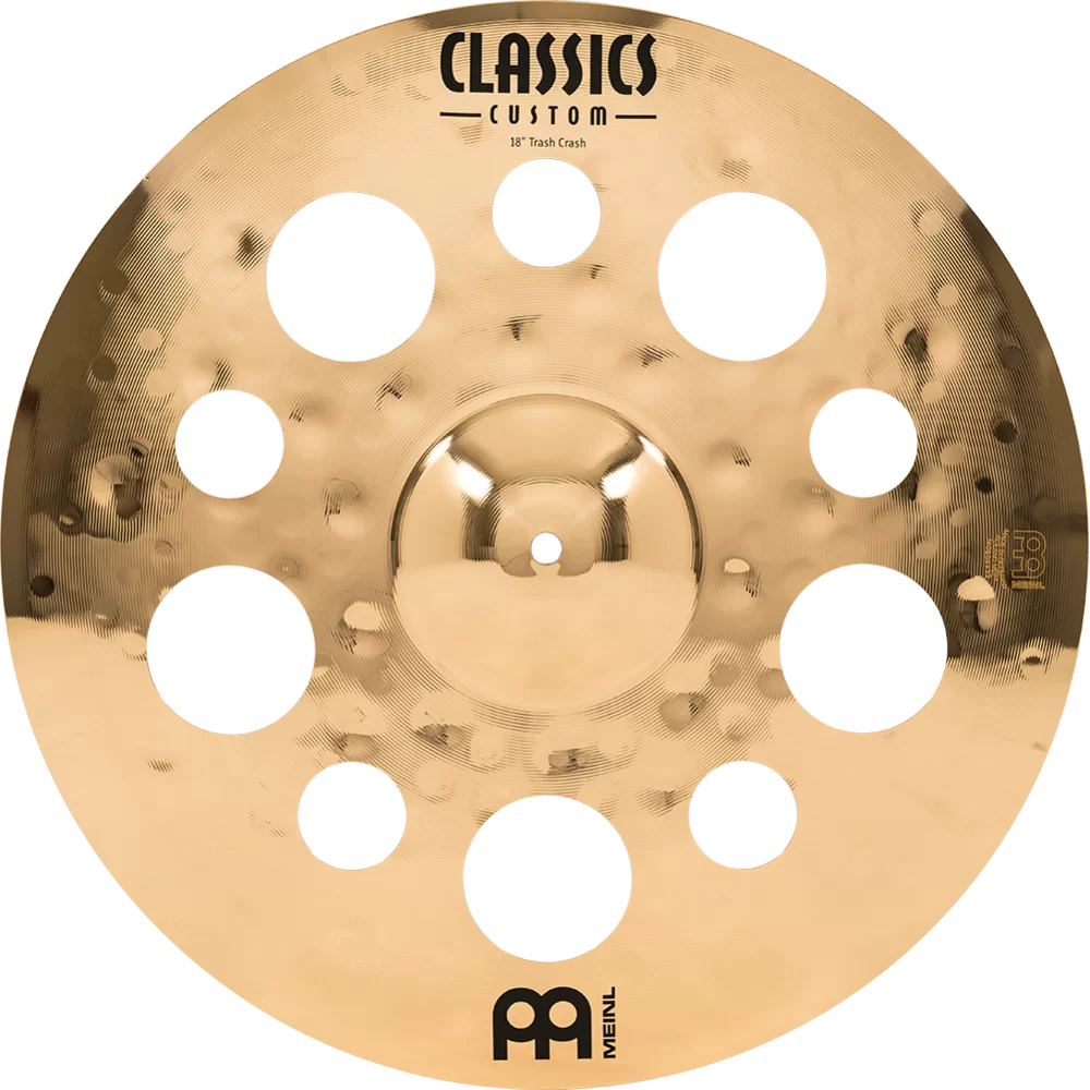 Meinl 18" Trash Crash Cymbal with Holes - Classics Custom Brilliant - Made in Germany, 2-YEAR WARRANTY (CC18TRC-B)