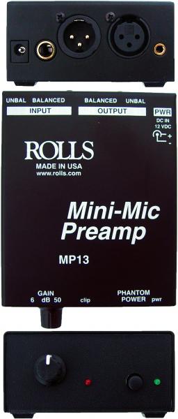 rolls Mini Microphone Preamp, Black (MP13)