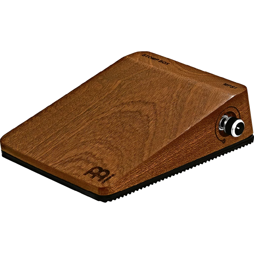 Meinl Percussion Analog Stomp Box for Multi-Instrumentalists with Passive Piezo Pickup — Create Rhythmic Patterns — Features Mahogany Body and Quarter-inch Input/Output Jacks, Brown (MPS1)