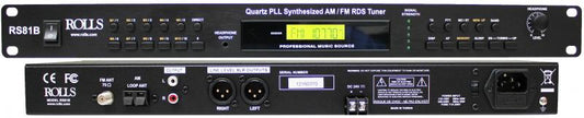 ROLLS Quartz PLL Synthesized AM/FM Tuner, Black, 19” x 1.75” x 7” (RS81B)