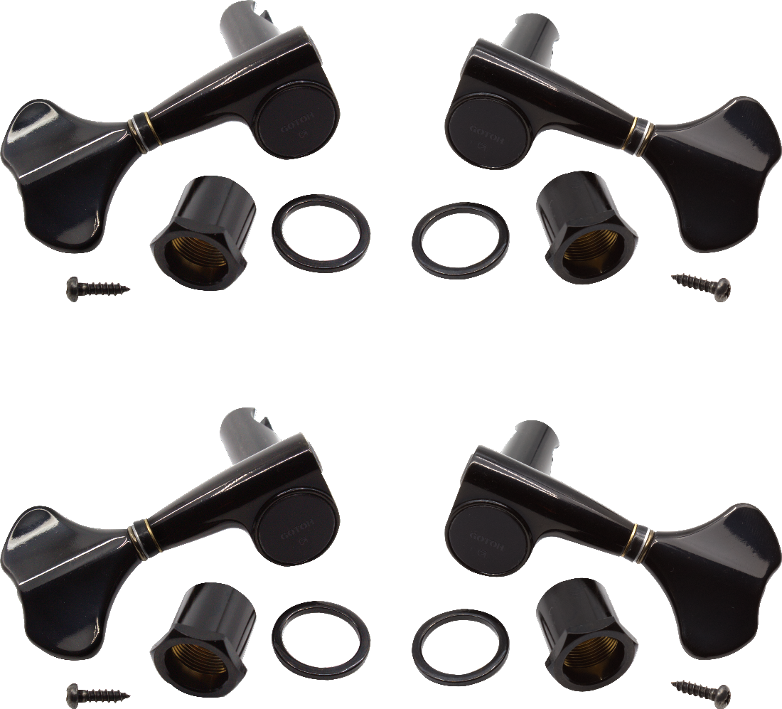 Gotoh Compact Bass Guitar Tuner, 2L+2R Set, Black